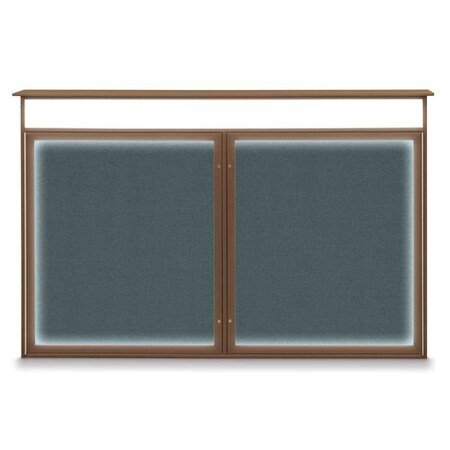 United Visual Products Open Faced Traditional Rounded Corkboard UV647ARC-WHITE-SURF